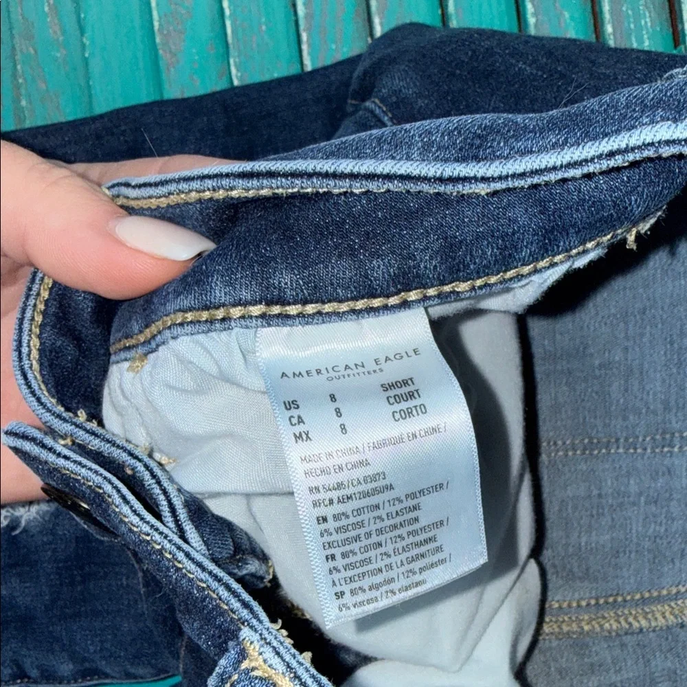 American eagle outfitters size 8 skinny jeans dark wash gently used - Picture 8 of 9